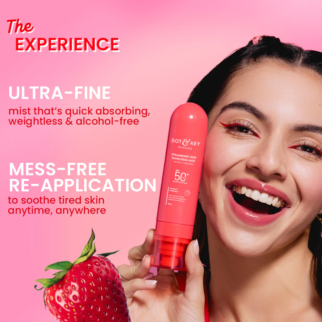 Strawberry Sunscreen Face Mist In-Vivo Tested SPF 50+ PA+++ - Image 4