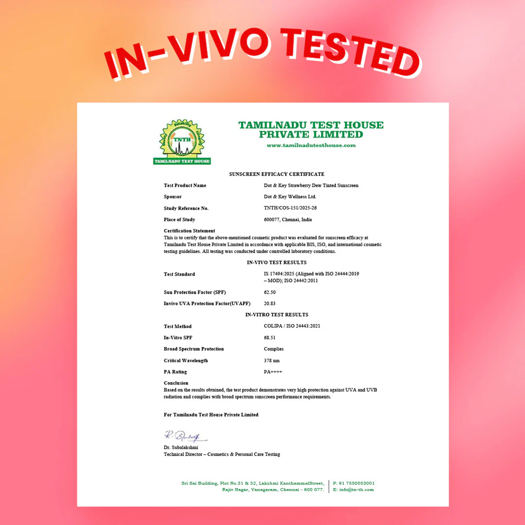 Strawberry Dew Tinted Sunscreen, In-Vivo Tested SPF 50+ PA++++ - Image 10
