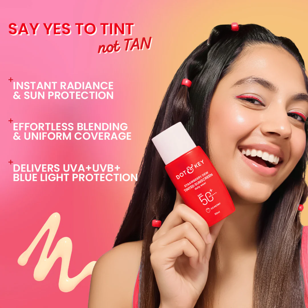 Strawberry Dew Tinted Sunscreen, In-Vivo Tested SPF 50+ PA++++ - Image 8