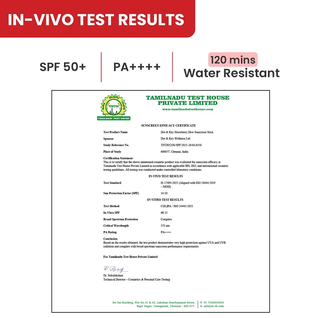 Strawberry Sunscreen Stick, In-Vivo Tested SPF 50+ PA++++ - Image 2